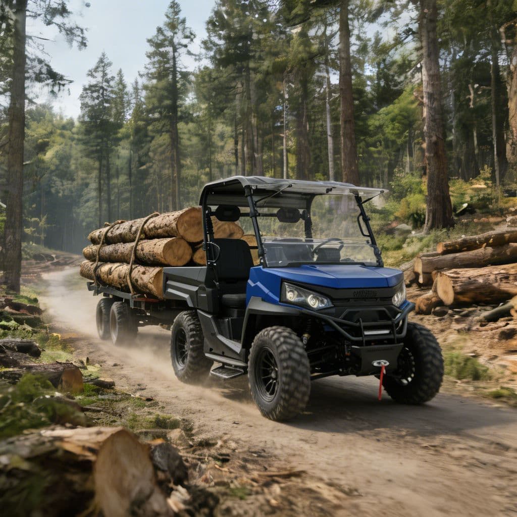 4WD UTV الكهربائية للصيد موقع العمل 73.6 فولت بطارية ليثيوم PKE بدون مفتاح