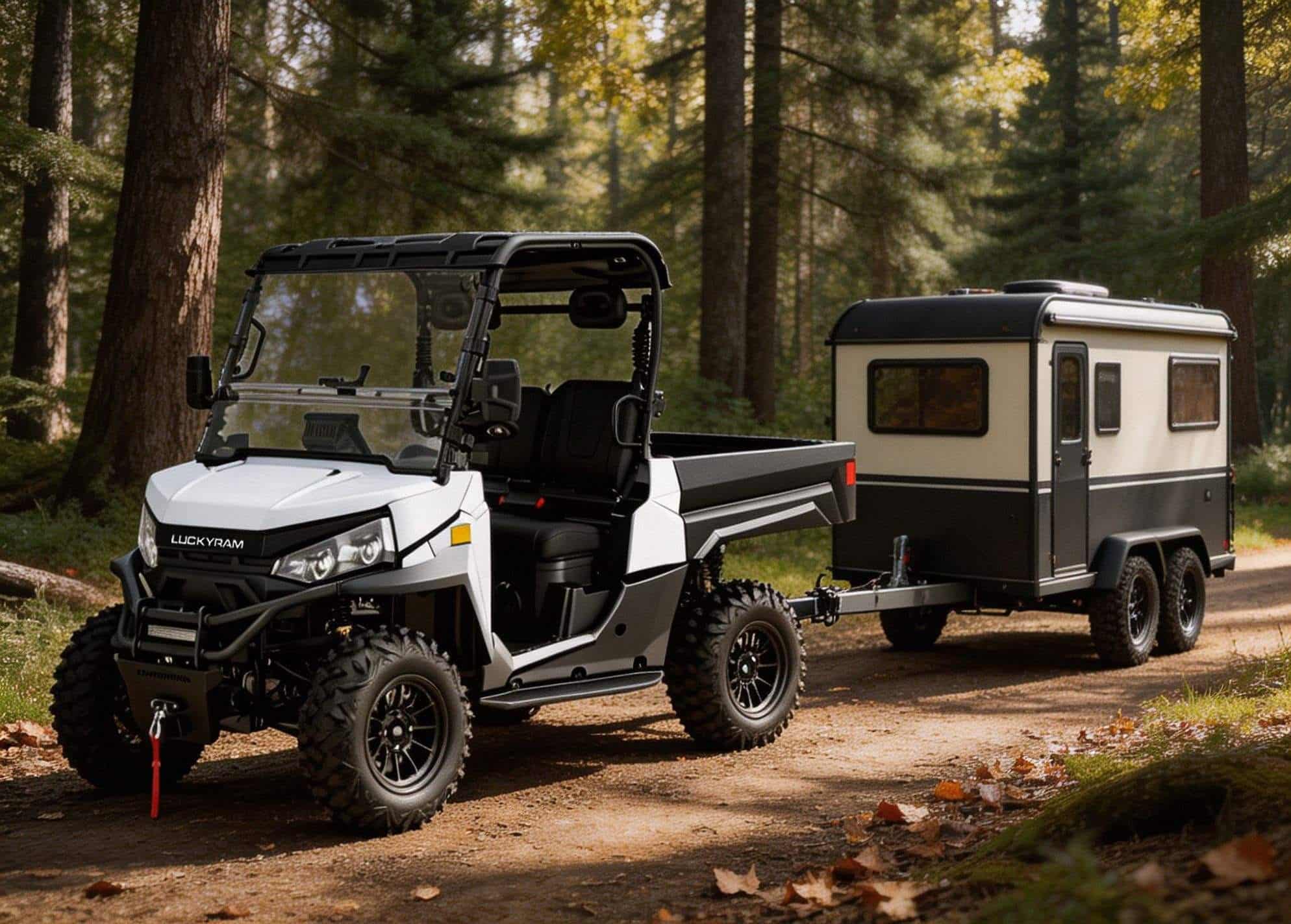 4WD Off Road Electric UTV 73.6V PKE بدون مفتاح 20KW ذروة الطاقة 670 كجم